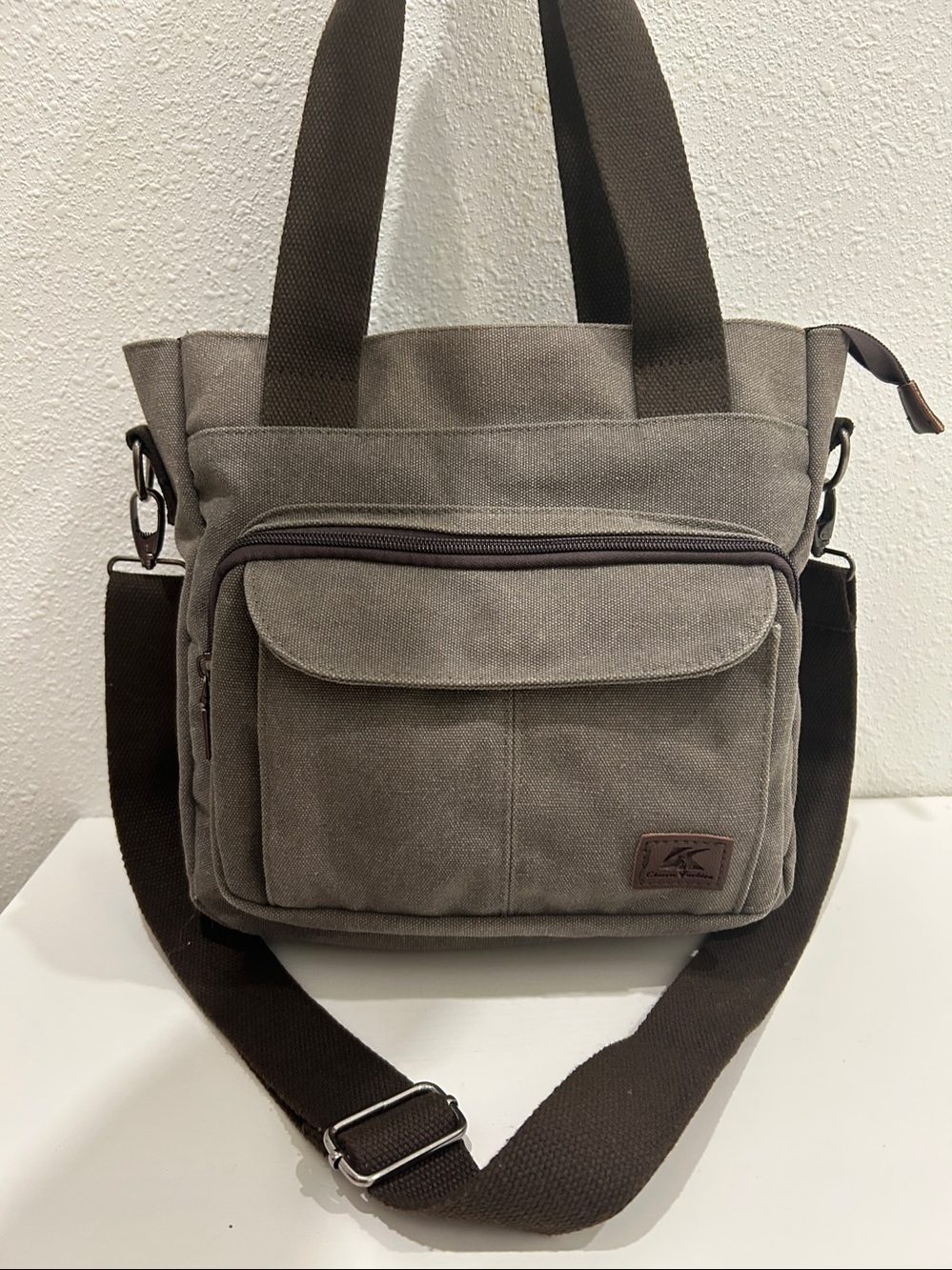 NWOT Large Capacity Crossbody Bag Canvas Handbag Retro Tote Bag Satchel - Picture 7 of 14